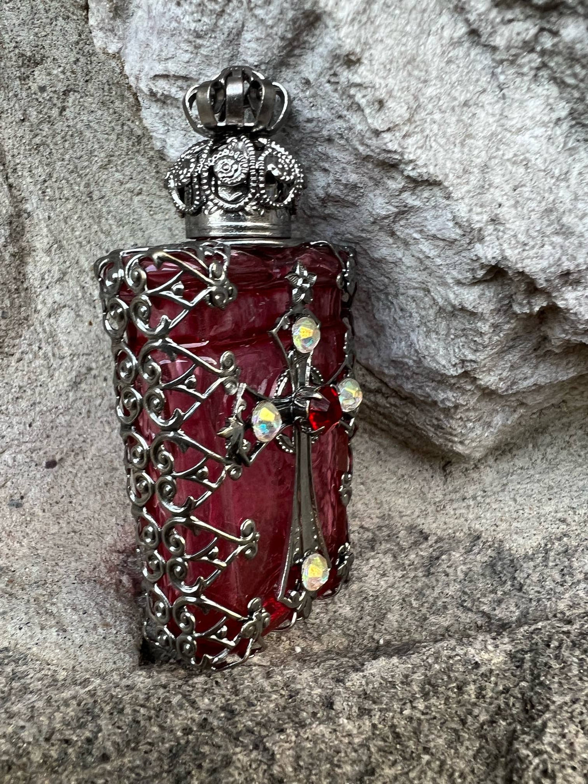Perfume Oil Bottle - PINK Victorian Bottle