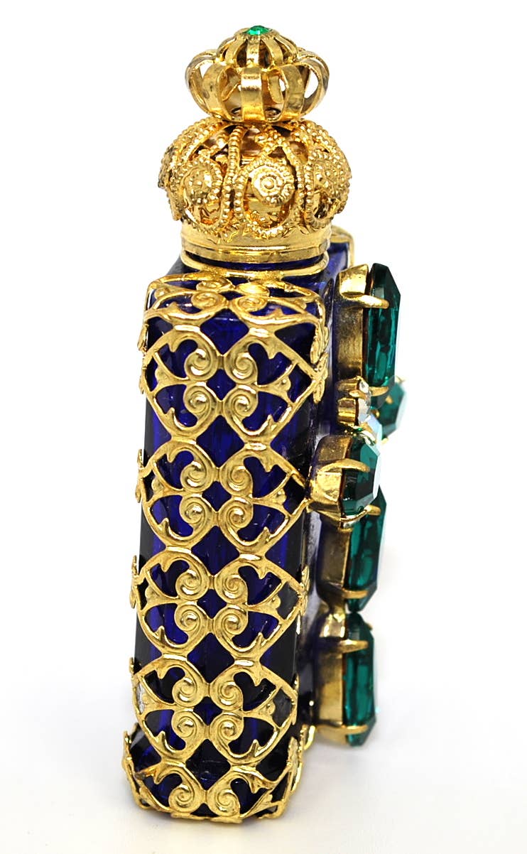 Perfume Oil Bottle - Czech Jeweled Decorative Christian Cross
