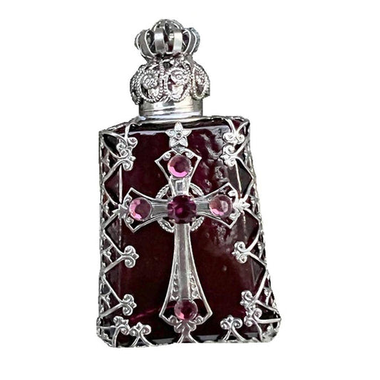 Perfume Oil Bottle PURPLE Victorian Cross