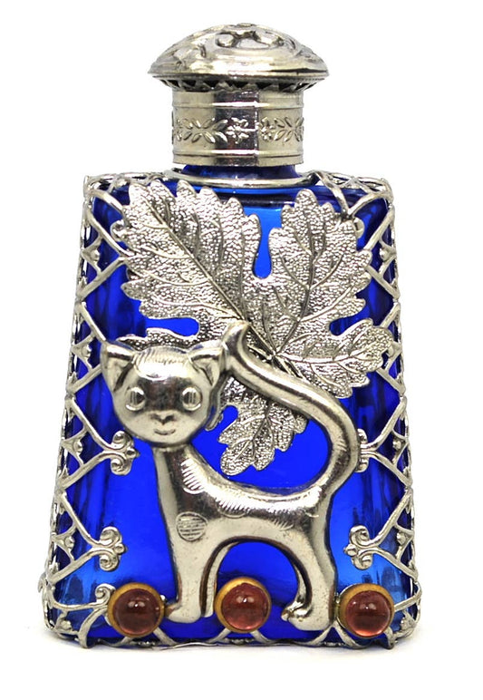 CAT Victorian Style Decorative CAT Perfume Bottle Czech made: Pink