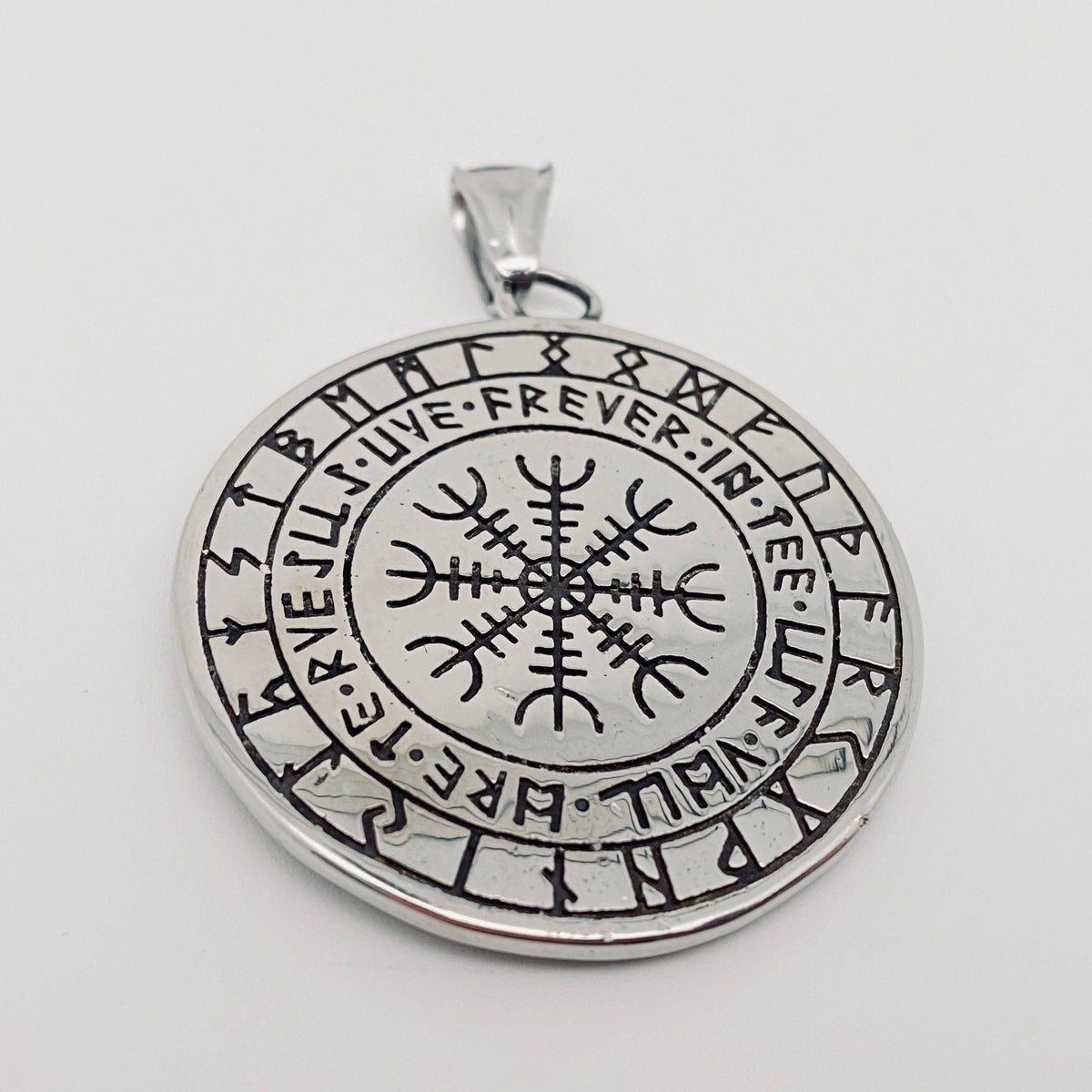 Viking Double Wolf Rune Pendant