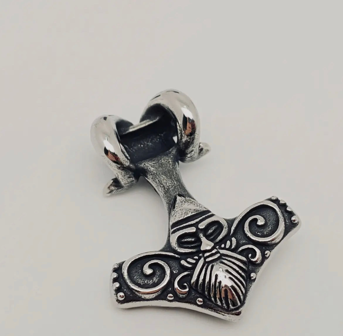 Thor's Hammer Ram's-Head Warrior Pendant