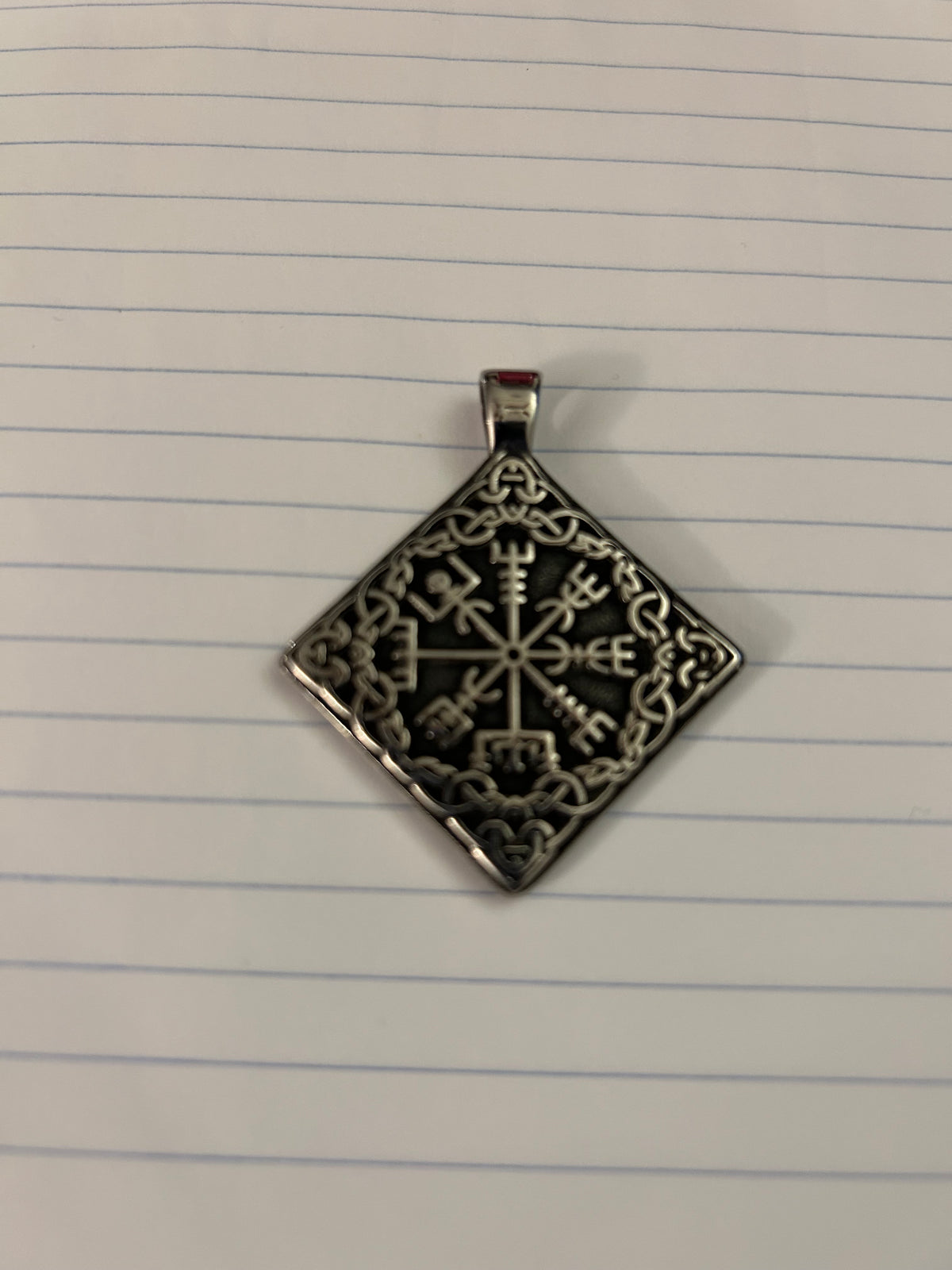 Viking Compass Rune Vegvisir Pendant - Square