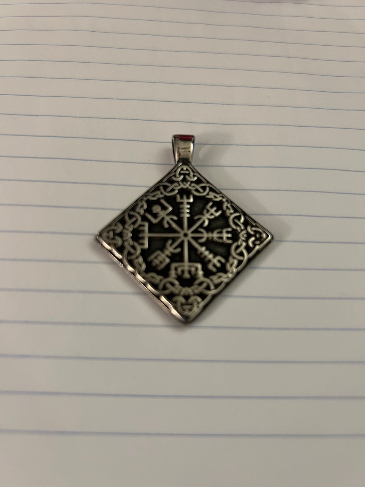 Viking Compass Rune Vegvisir Pendant - Square