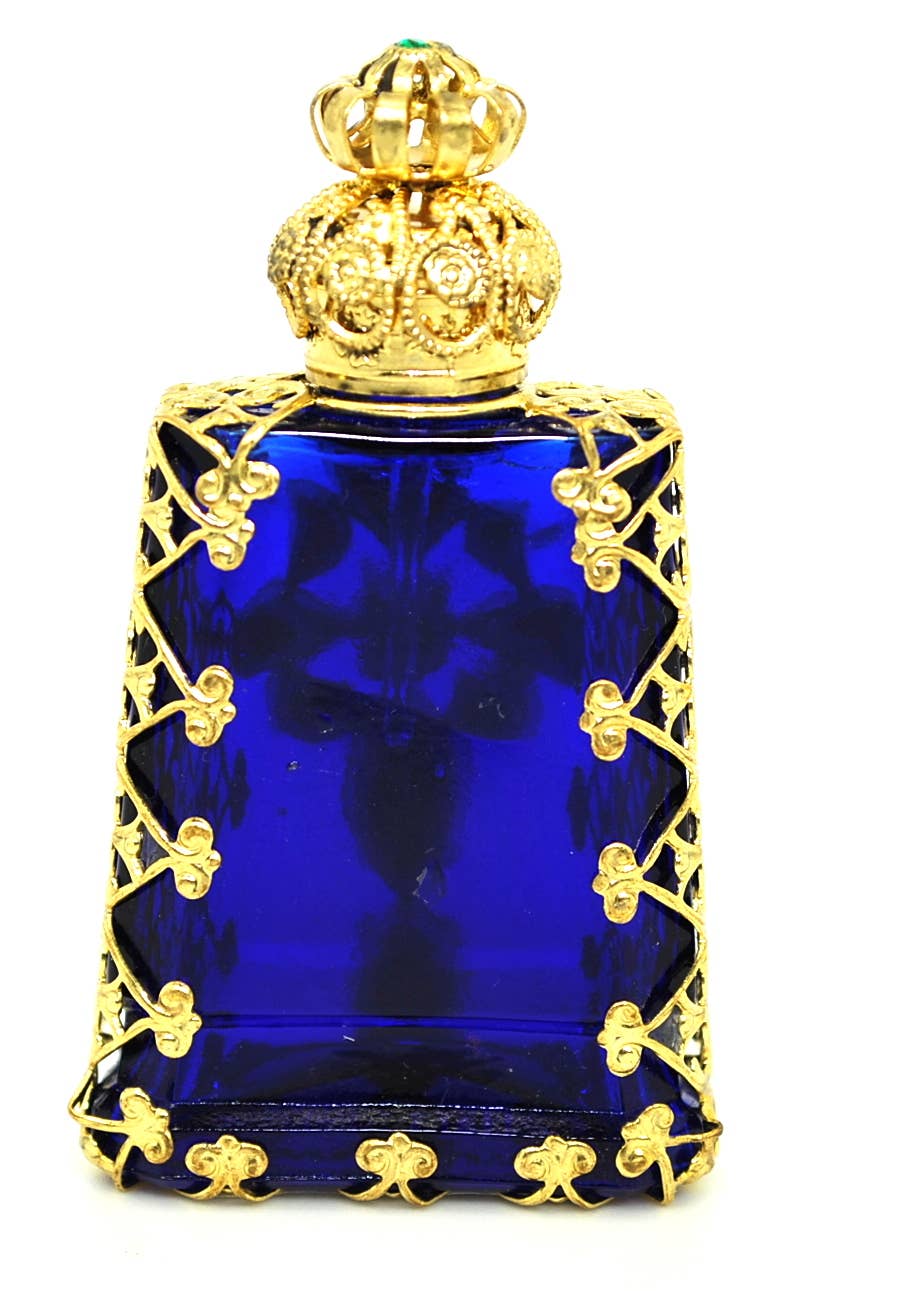 Perfume Oil Bottle - Czech Jeweled Decorative Christian Cross