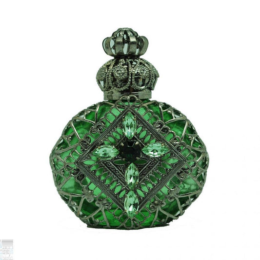 GREEN CROSS Victorian Style Glass Perfume Bottle