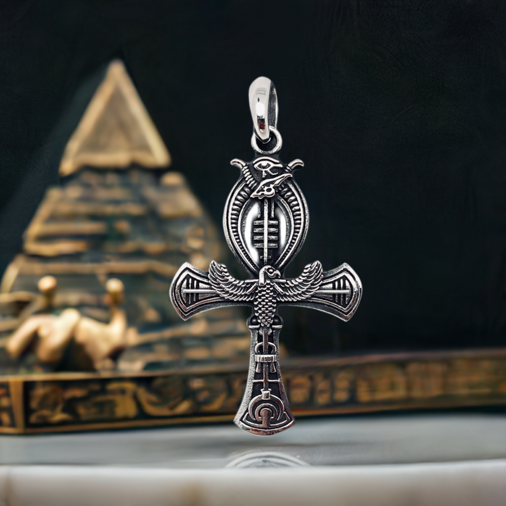 Eye of Horus Egyptian Style Cross Pendant