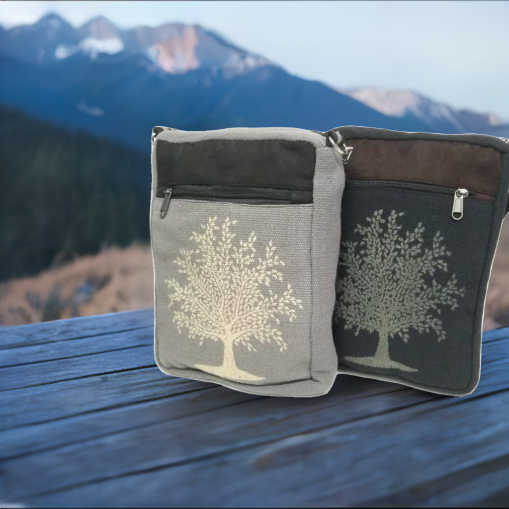 Celtic Sacred Tree Black Crossbody Bag