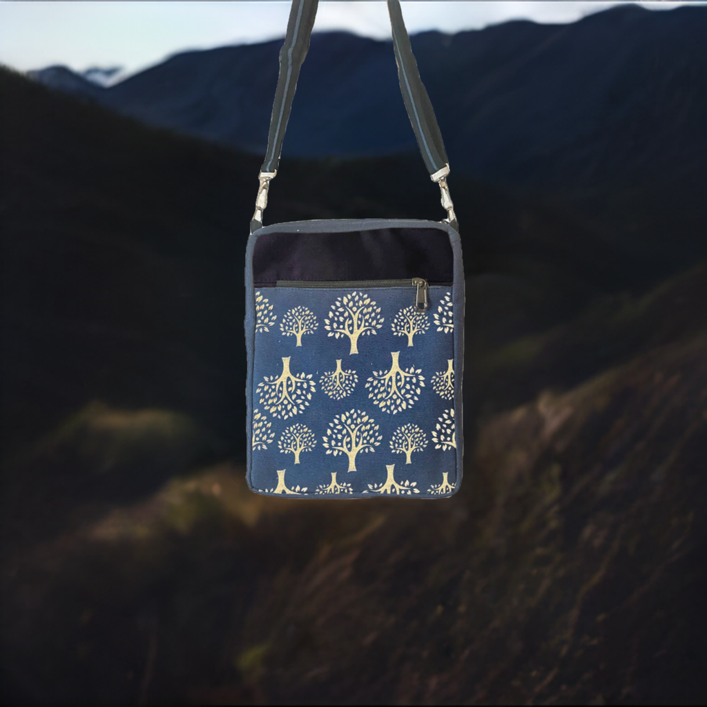 Celtic Sacred Trees Blue Crossbody Bag