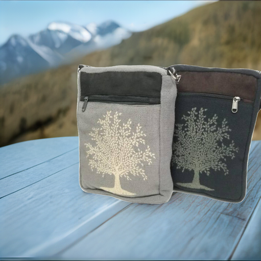Celtic Sacred Tree Black Crossbody Bag