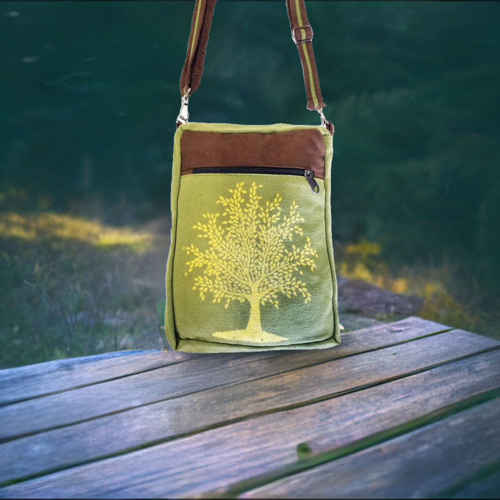 Celtic Sacred Tree Green Crossbody Bag