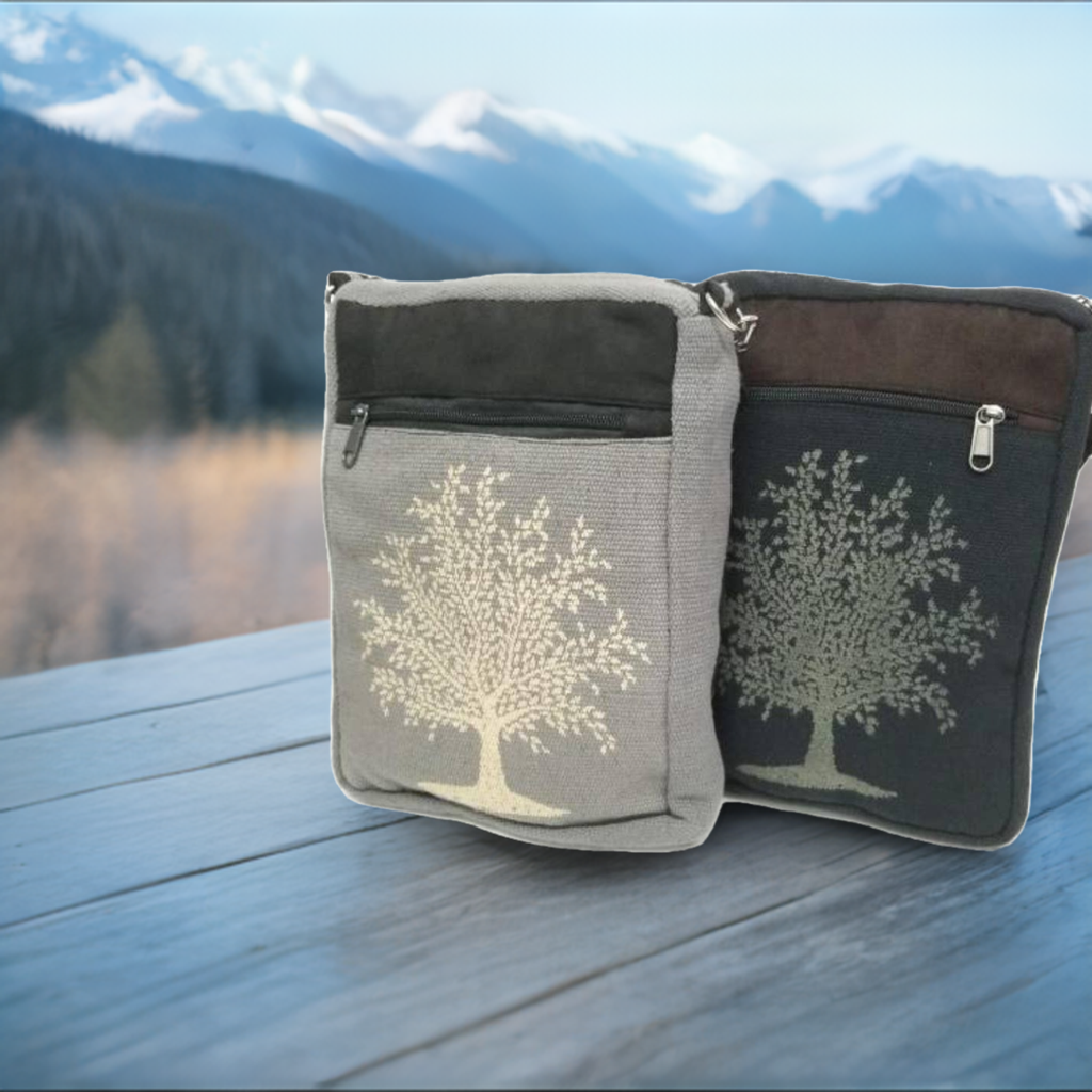 Celtic Sacred Tree Black Crossbody Bag