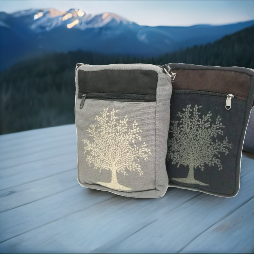 Celtic Sacred Tree Black Crossbody Bag