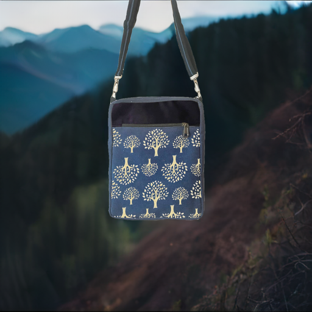 Celtic Sacred Trees Blue Crossbody Bag