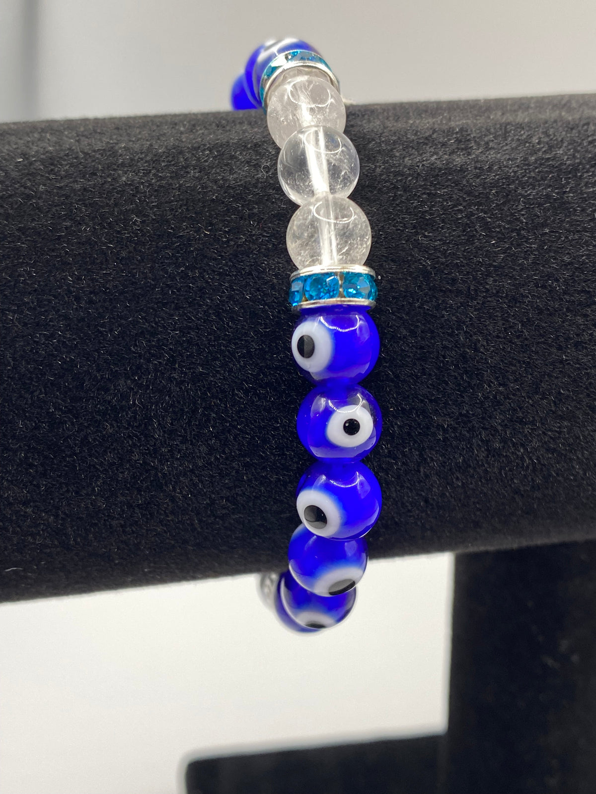 Evil Eye & Hamsa Protection Bracelet – Clear Quartz