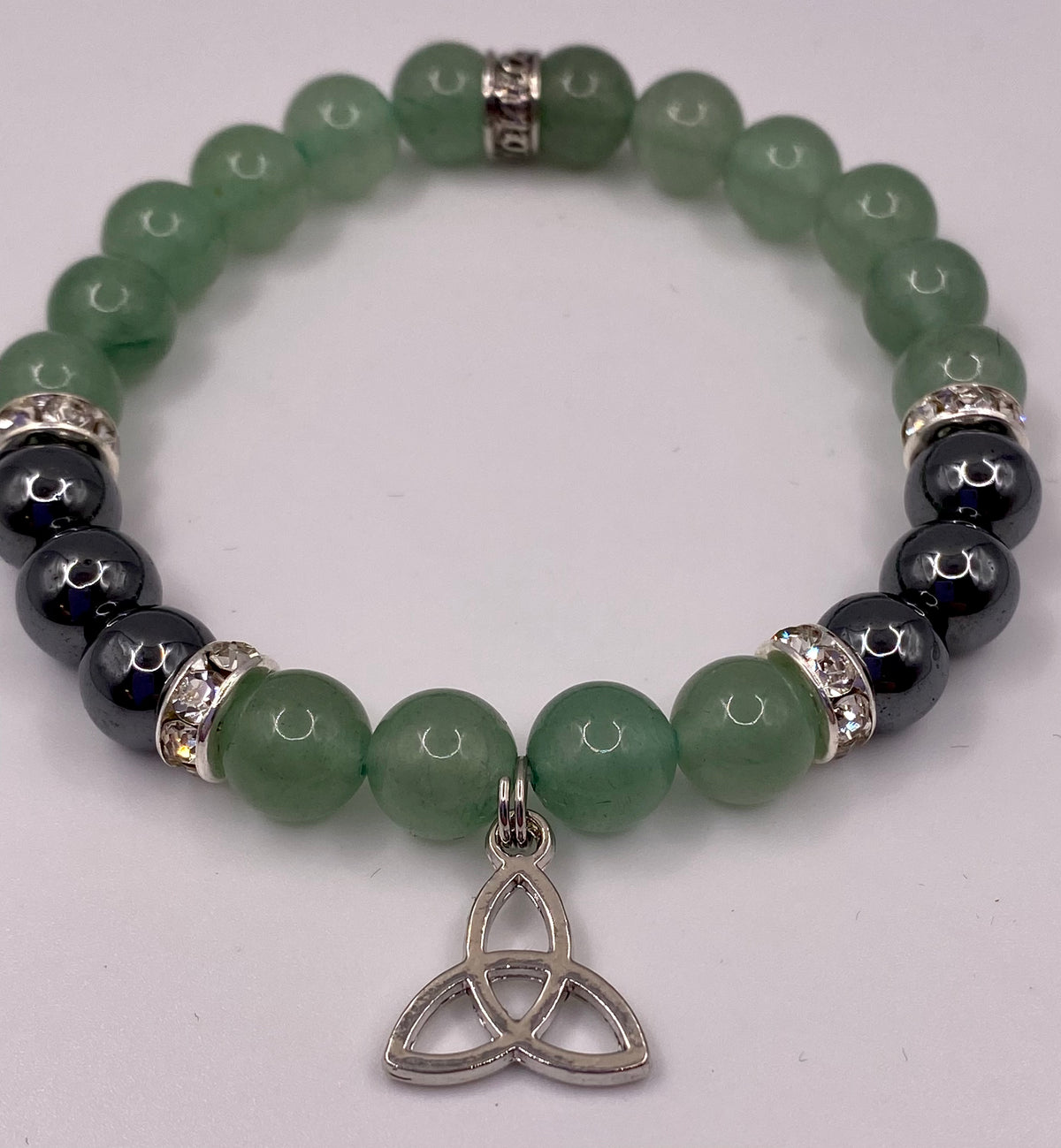 Green Aventurine & Hematite Triquetra Bracelet