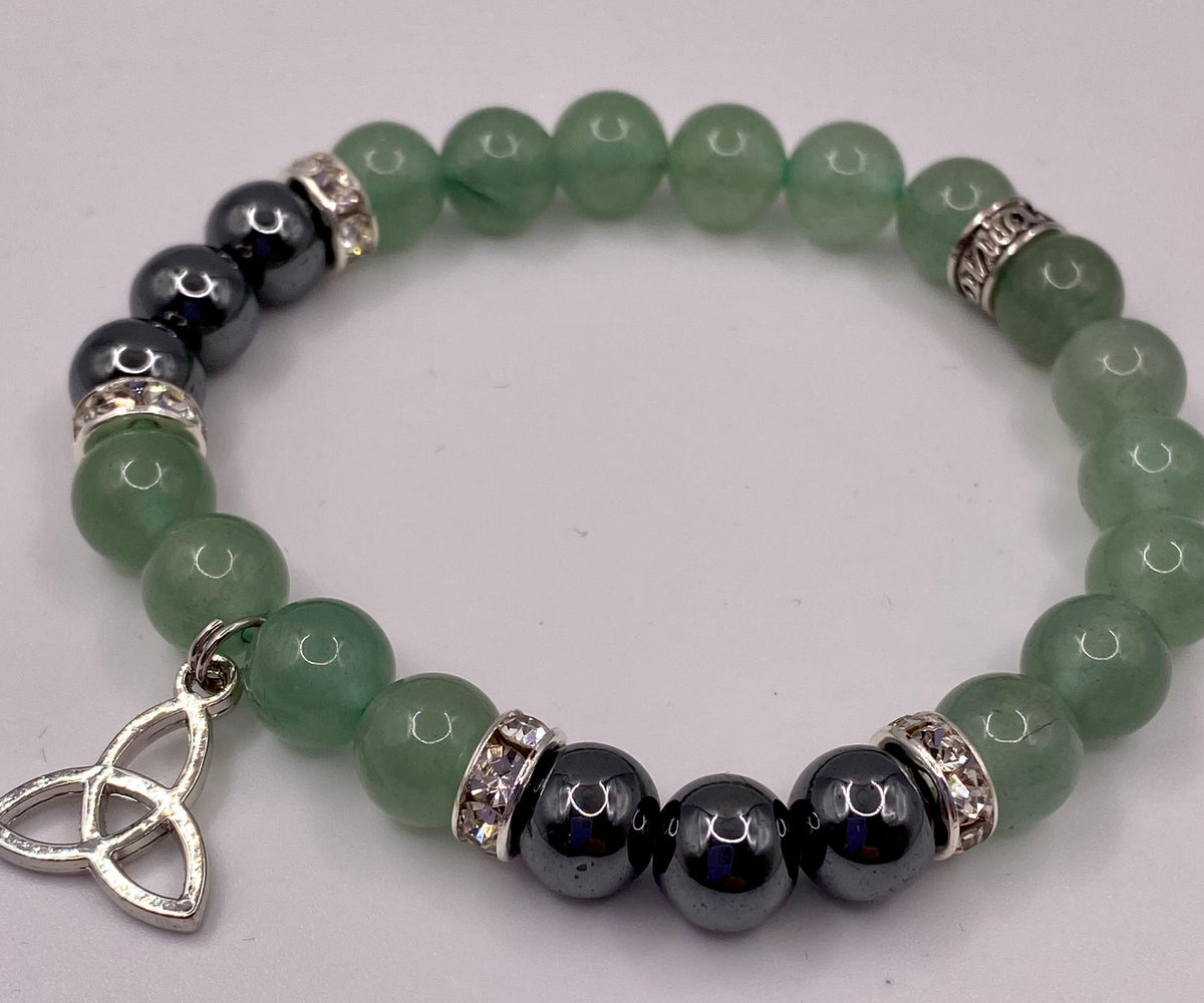 Green Aventurine & Hematite Triquetra Bracelet