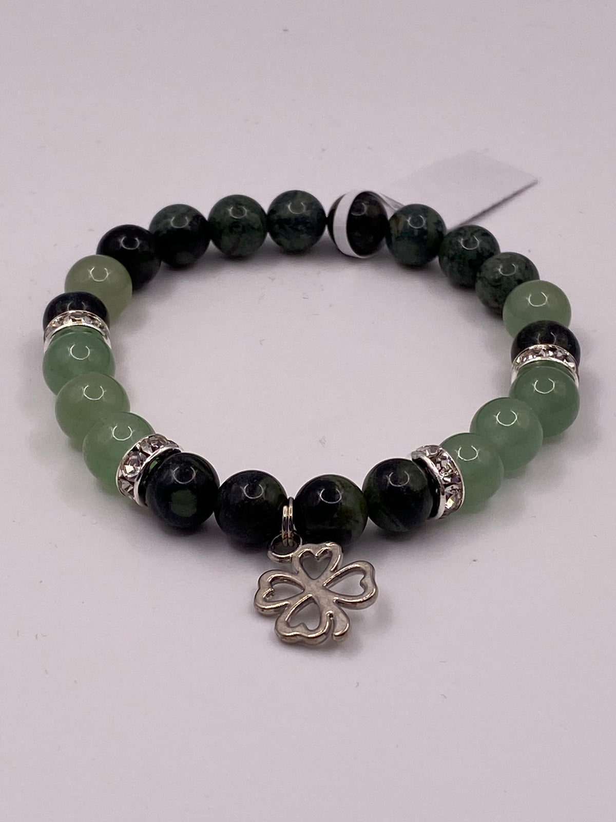 Four-Leaf Clover Jasper & Aventurine Bracelet – Luck & Prosperity