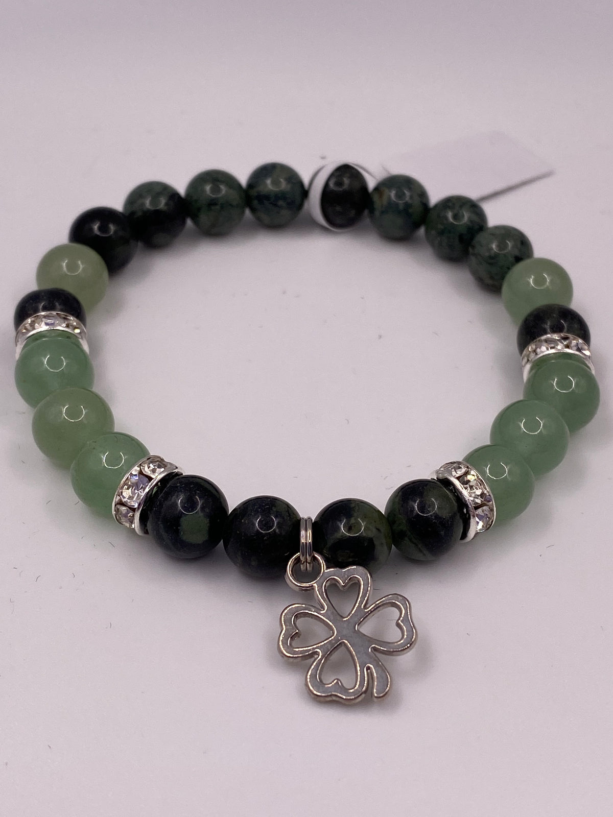 Four-Leaf Clover Jasper & Aventurine Bracelet – Luck & Prosperity