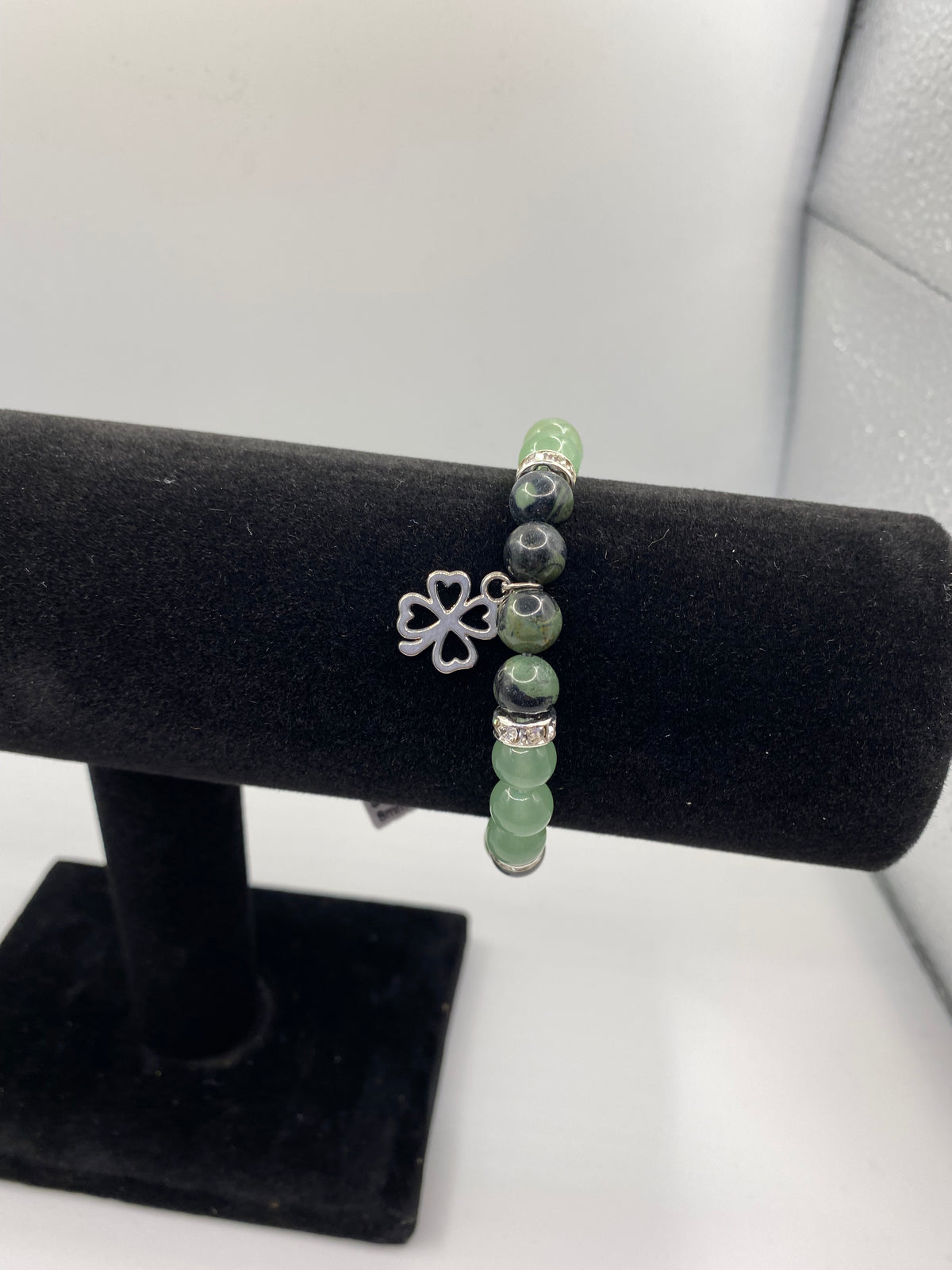 Four-Leaf Clover Jasper & Aventurine Bracelet – Luck & Prosperity