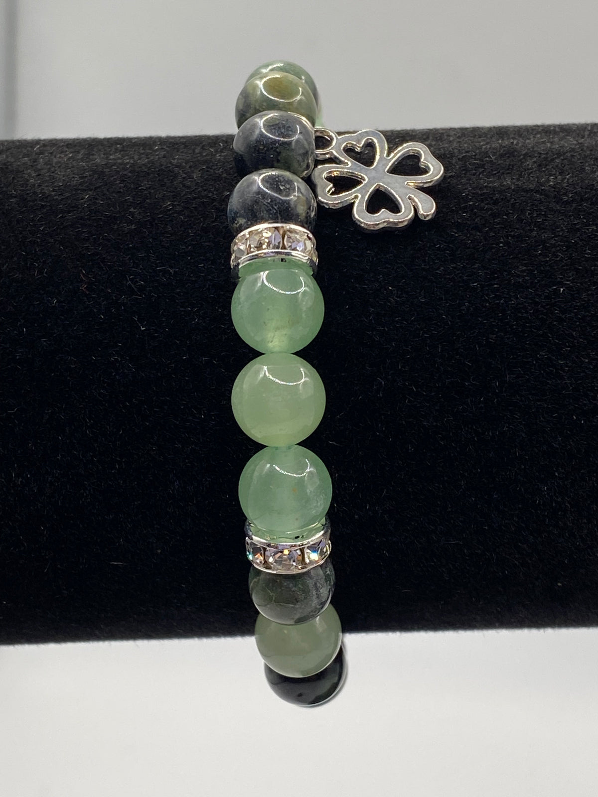 Four-Leaf Clover Jasper & Aventurine Bracelet – Luck & Prosperity