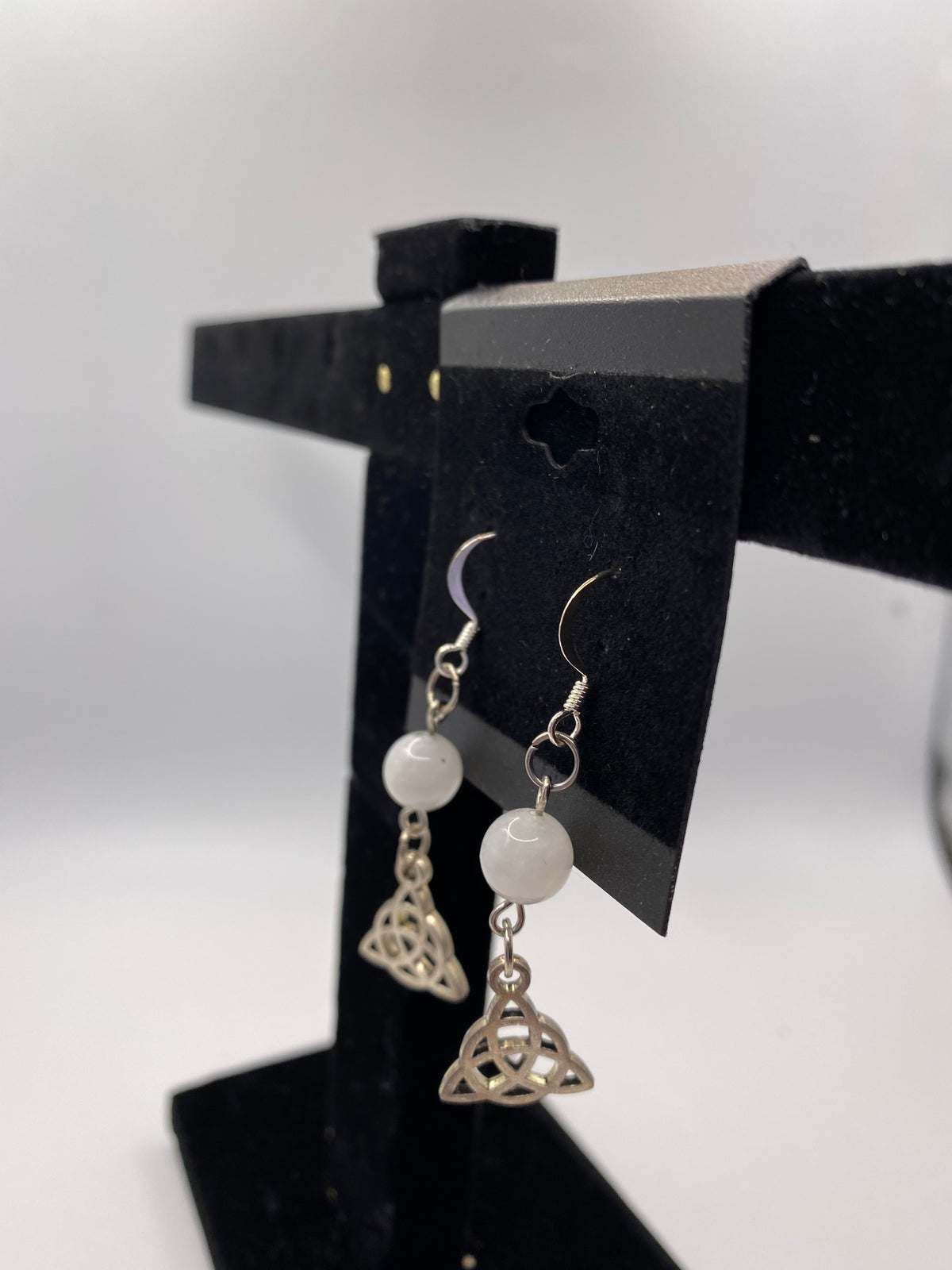 Celtic Knot Gemstone Earrings – Genuine Stone & Surgical Steel