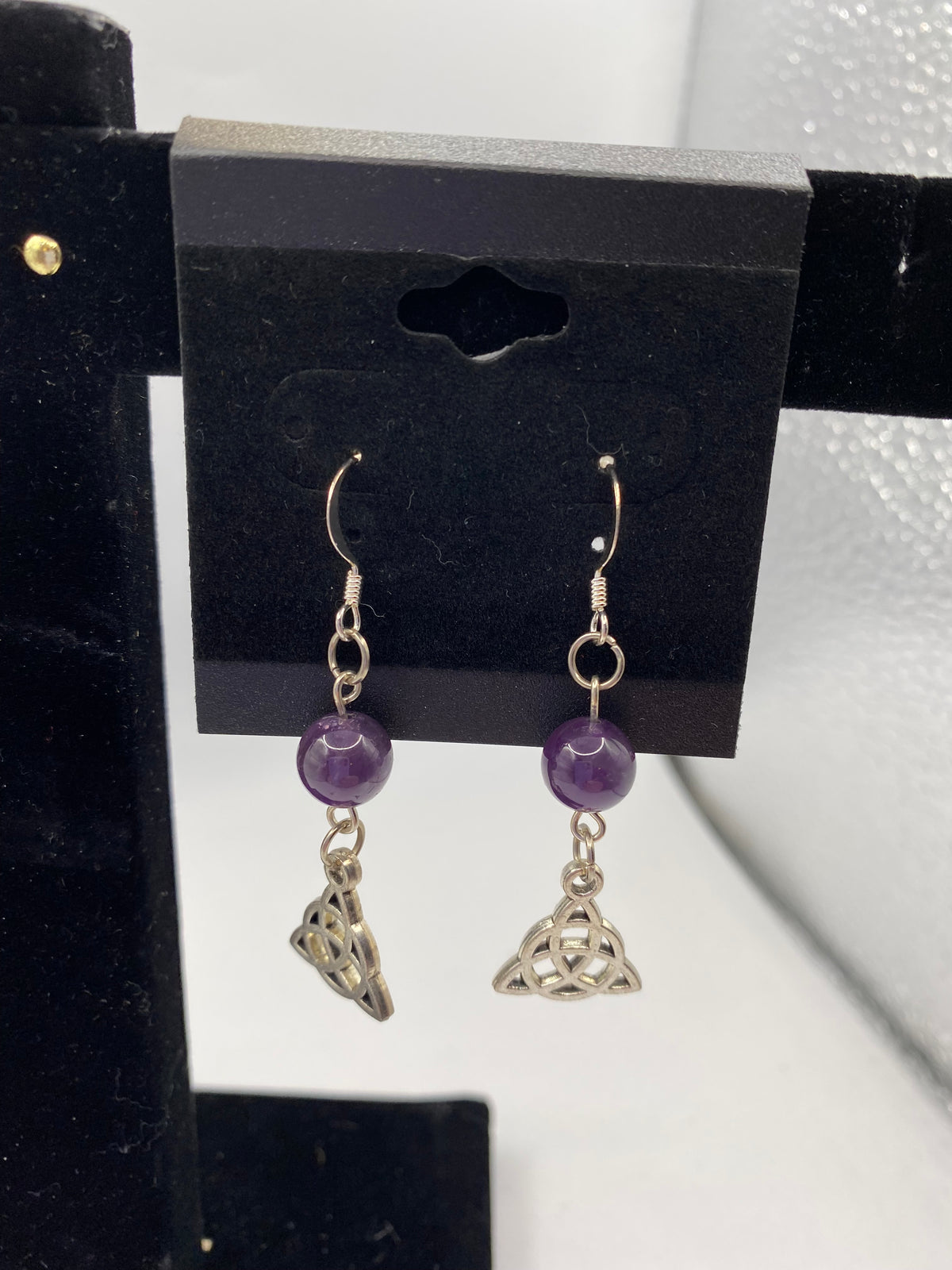 Celtic Knot Gemstone Earrings – Genuine Stone & Surgical Steel
