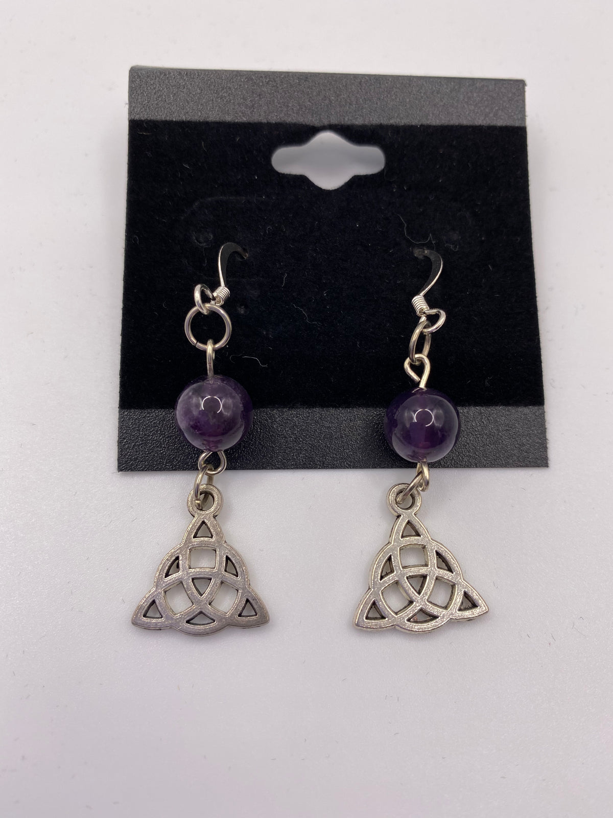 Celtic Knot Gemstone Earrings – Genuine Stone & Surgical Steel