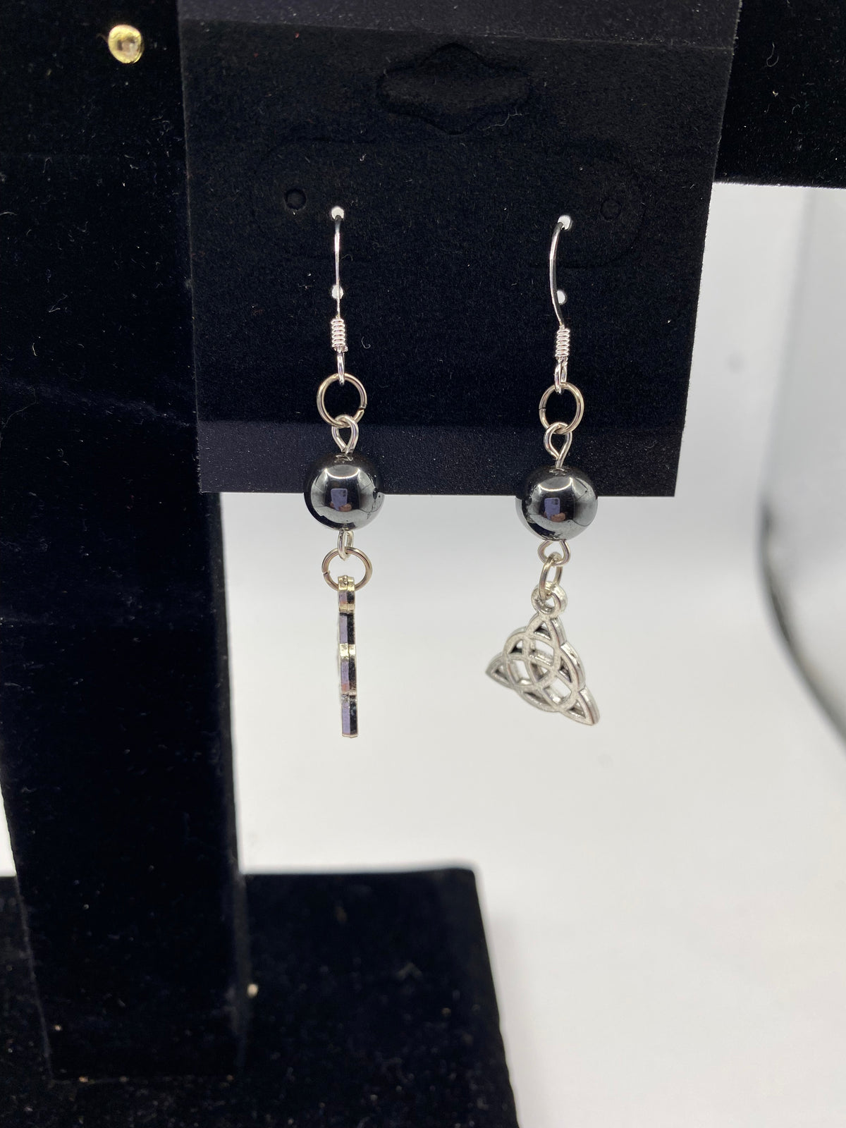 Celtic Knot Gemstone Earrings – Genuine Stone & Surgical Steel