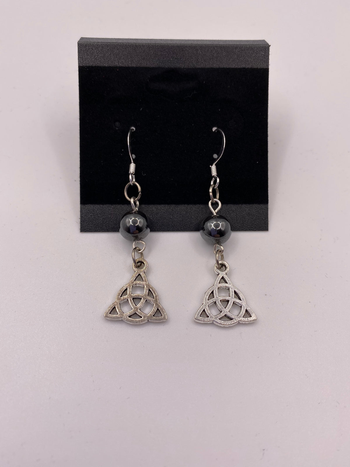 Celtic Knot Gemstone Earrings – Genuine Stone & Surgical Steel