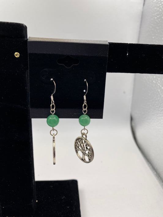 Celtic Tree of Life Gemstone Earrings – Genuine Stone & Surgical Steel