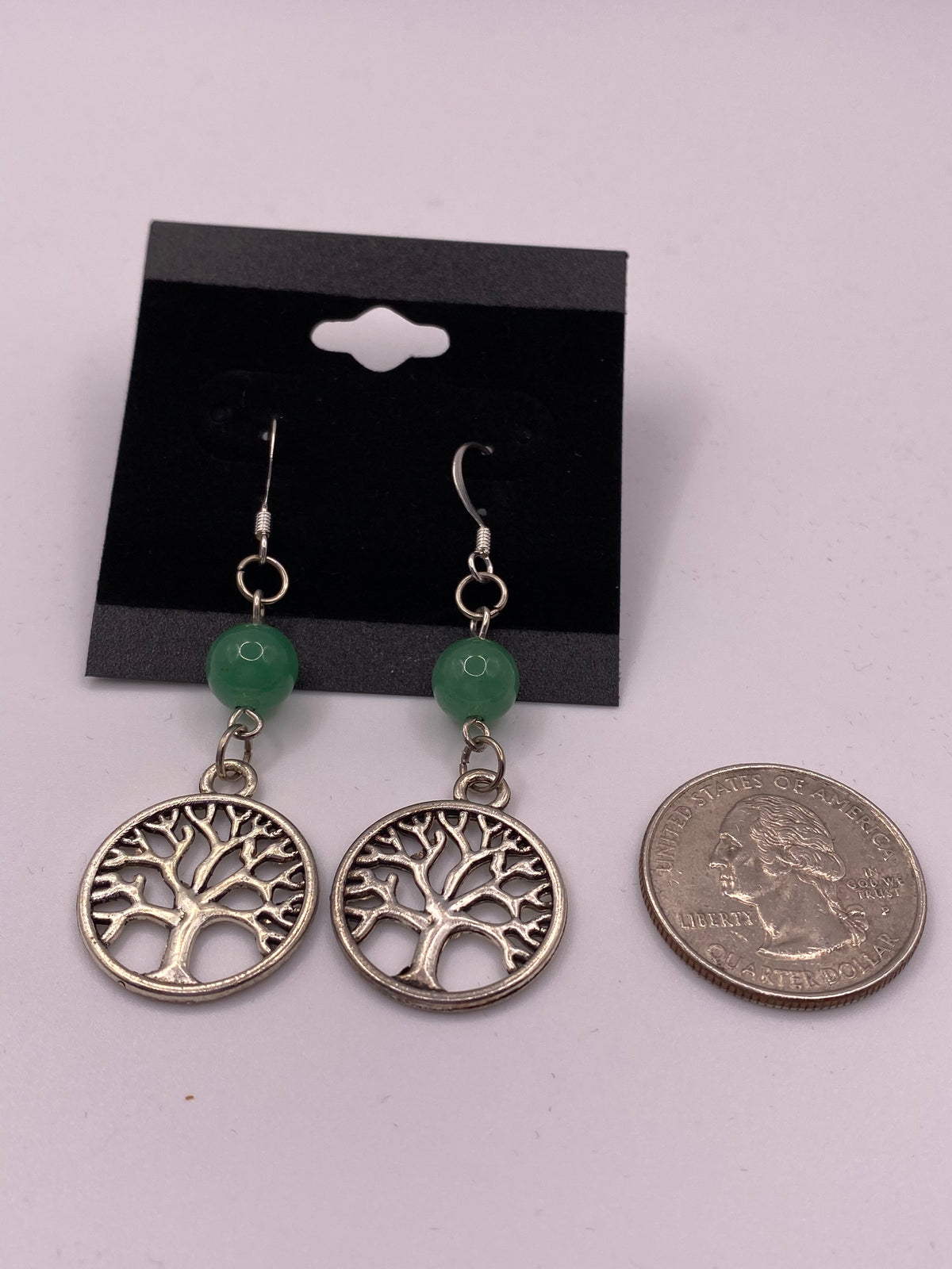 Celtic Tree of Life Gemstone Earrings – Genuine Stone & Surgical Steel