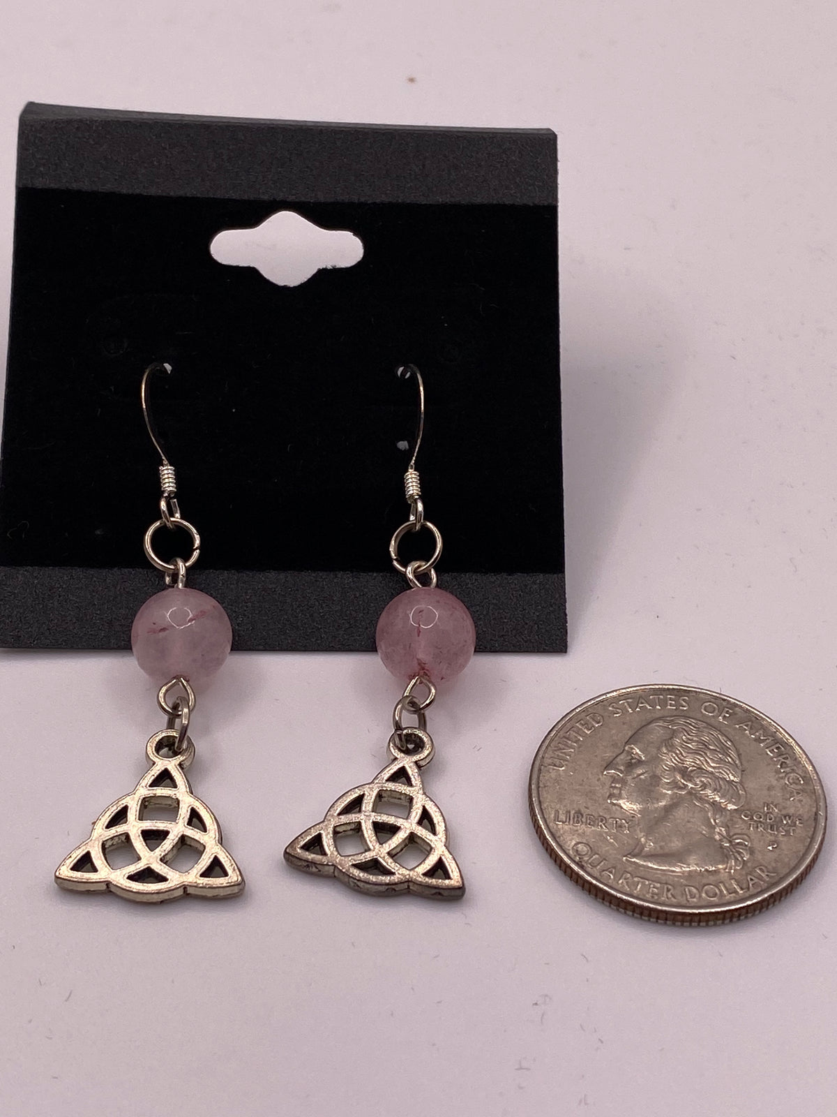 Celtic Knot Gemstone Earrings – Genuine Stone & Surgical Steel