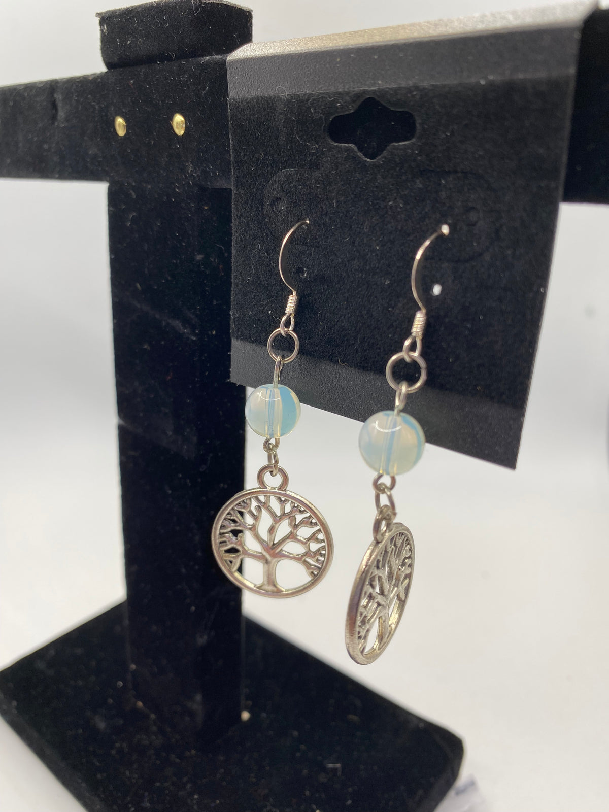 Celtic Tree of Life Gemstone Earrings – Genuine Stone & Surgical Steel