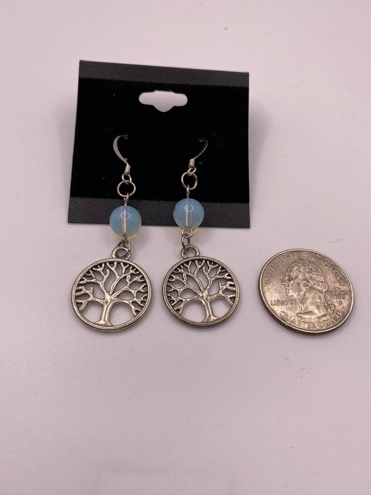 Celtic Tree of Life Gemstone Earrings – Genuine Stone & Surgical Steel