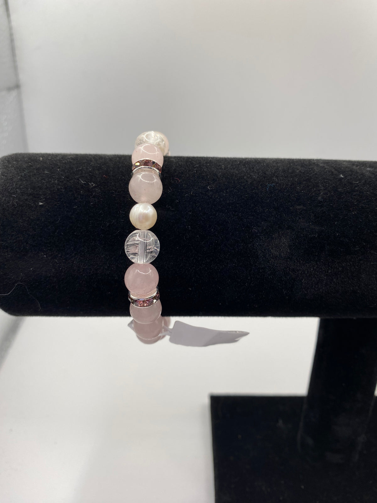 Rose Quartz & Pearl Bead Bracelet – Love, Balance & Inner Wisdom