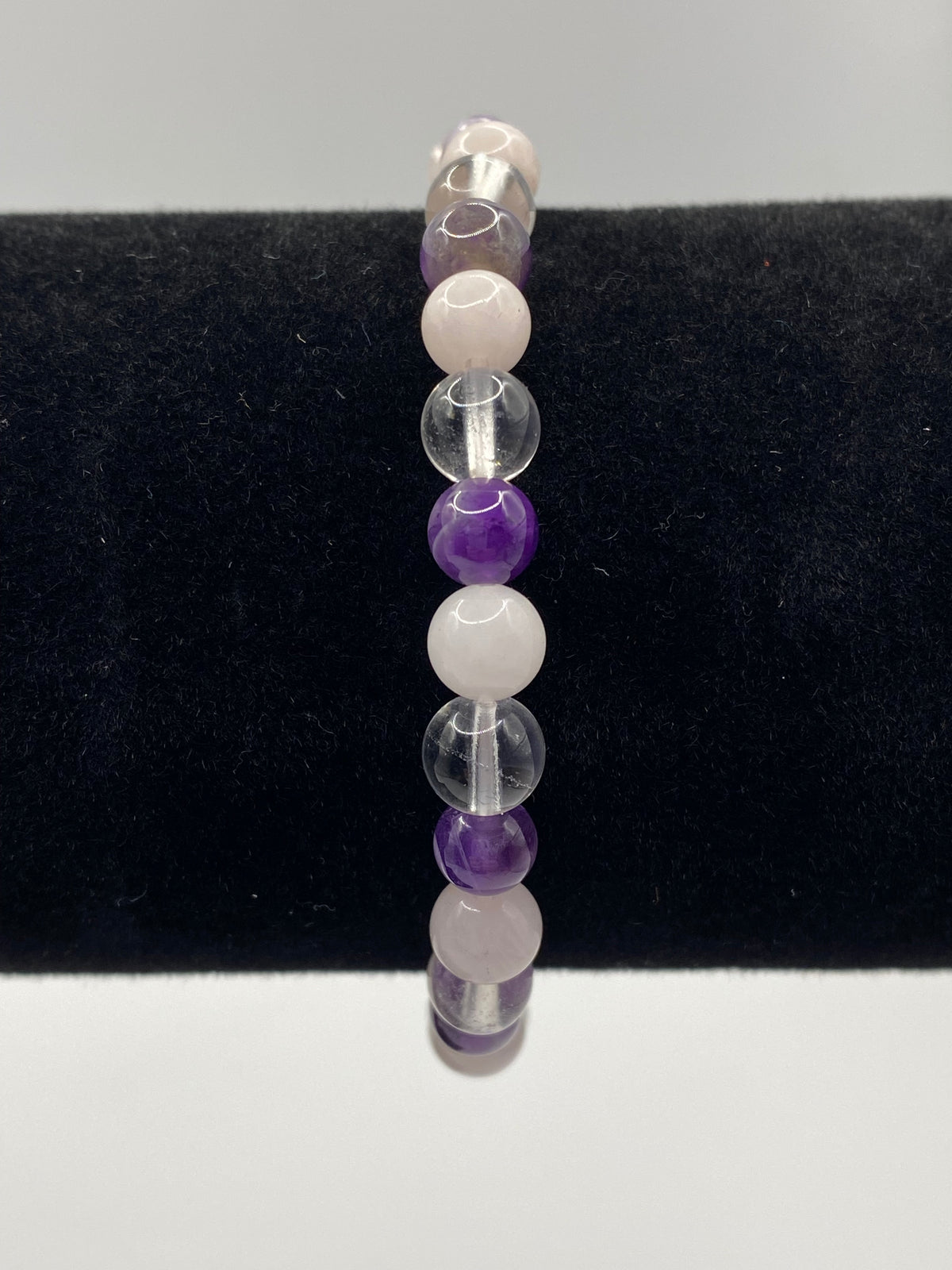 Amethyst & Rose Quartz Stacking Bracelet – Love, Intuition & Healing