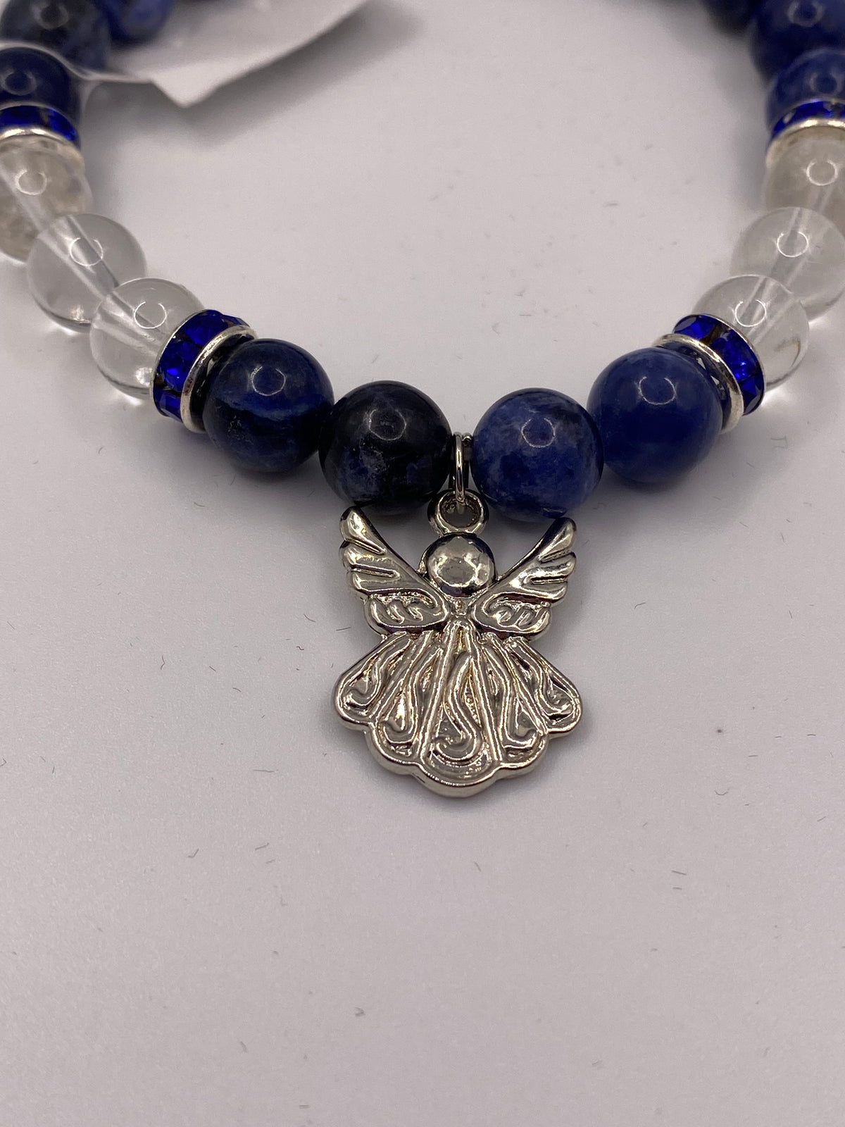 Sodalite Angel Charm Bracelet – Calm, Truth & Intuition