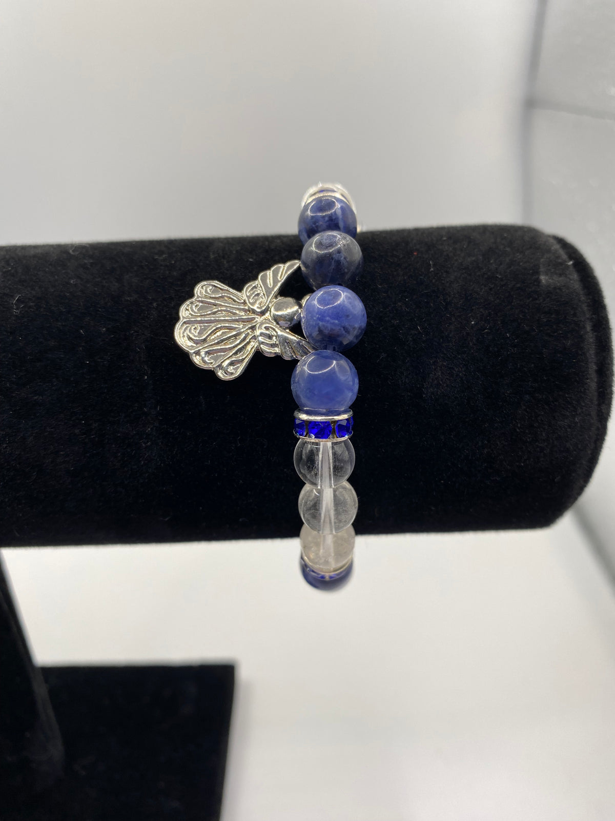 Sodalite Angel Charm Bracelet – Calm, Truth & Intuition