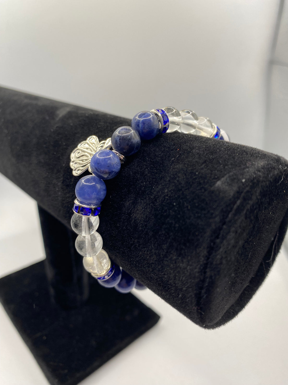 Sodalite Angel Charm Bracelet – Calm, Truth & Intuition