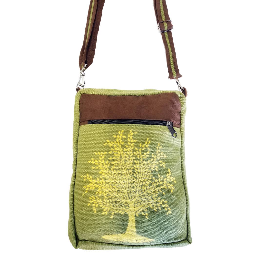 Celtic Sacred Tree Green Crossbody Bag