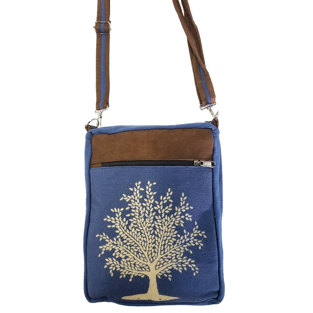 Celtic Sacred Tree Blue Crossbody Bag