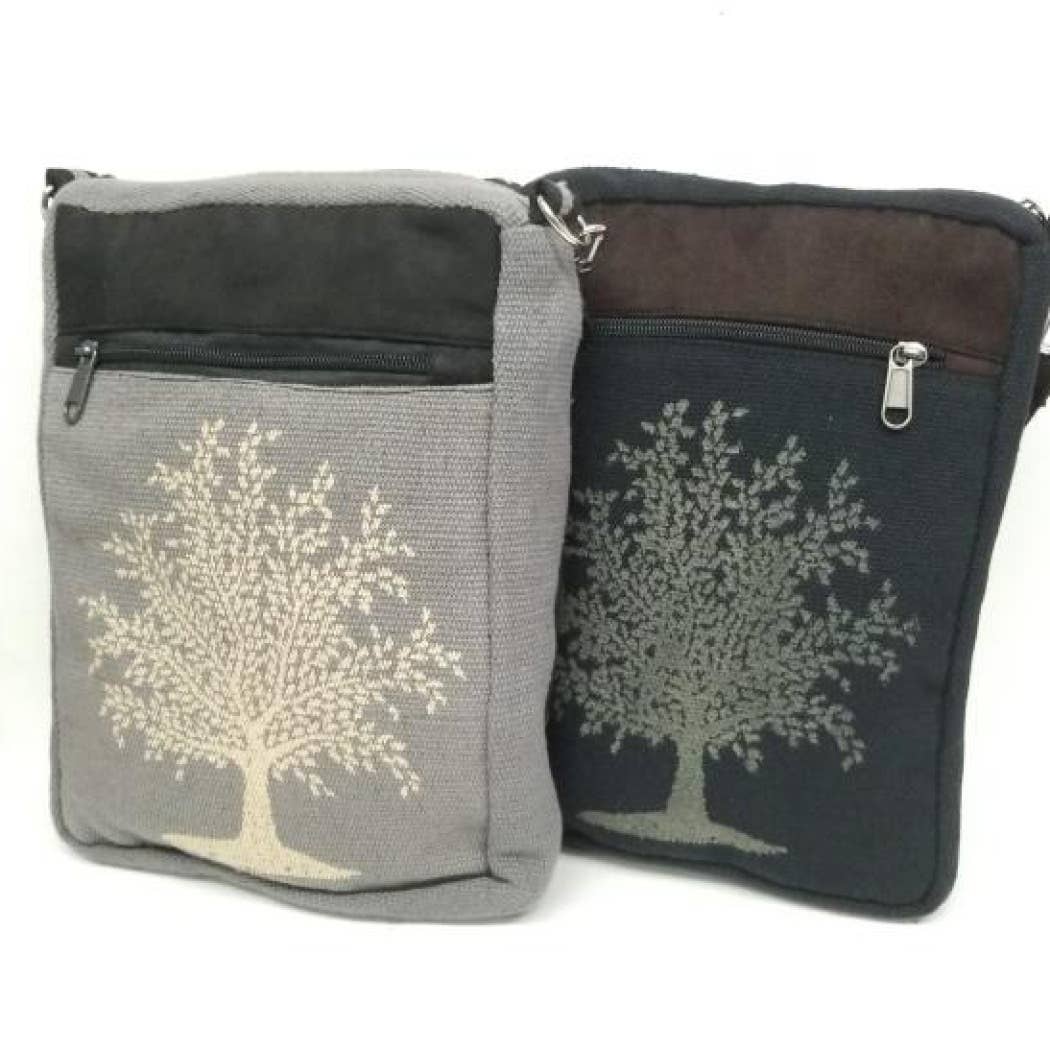 Celtic Sacred Tree Black Crossbody Bag
